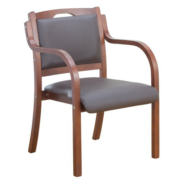 ファミリー・ライフ 立ち座りサポートダイニングチェア ダークブラウン(0409020) メーカー直送