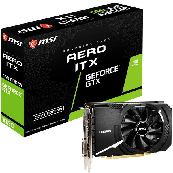 MSI PCI-Express 3.0 x16対応 グラフィックスボードMSI GeForce GTX 1650 D6 AERO ITX OCV1 1650D6