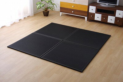 1110460030205 水拭きできる ポリプロピレン 置き畳 ユニット畳 スカッシュ ブラック 82×82×1.7cm 6枚1セット 軽量タイプ イケヒコ・コーポレーション メーカー直送 [2]