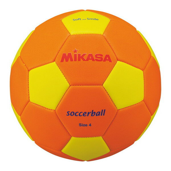 MIKASA STPEF4-OY スマイルサッカー 4号球(小学生向け) マシン縫い オレンジ×イエロー