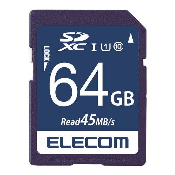 楽天総合通販PREMOA 楽天市場店ELECOM MF-FS064GU11R SDXCカード データ復旧サービス付 UHS-I U1 45MB s 64GB