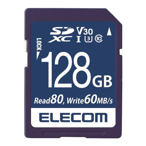 ELECOM MF-FS128GU13V3R SDXC ǡ쥵ӥ ӥǥԡɥ饹б UHS-I U3 80MB s 128GB ᡼ľ