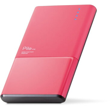 エレコム モバイルバッテリー iPhone andoroid IQOS 電子タバコ ICが最適出力自動判別 薄型 残量表示 半年保証 PSE認証済 1.5A 3000mAh ピンク Pink DE-M05-N3015PN