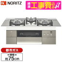 NORITZ N3S15PWASKSTEC-13A 標準設置工事セット PROGRE [ビルトインガスコンロ(都市ガス用・両側強火力・幅75cm)] レビューCP300