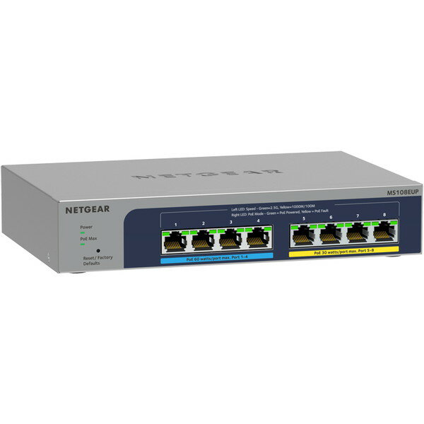 MS108EUP-100JPS NETGEAR [Ultra60 PoE++対応 (230W) 1G/2.5Gマルチギガ8ポートアンマネージプラススイッチ]