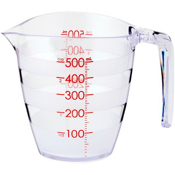 【エントリーでP5倍!20日20:00-27日1:59】 K728CL MARNA クリア 目盛りが見やすい計量カップ 500ml