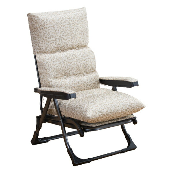 Reclining Chairs - NEWくつろぎのリクライニングアームチェアDXII マーガレット柄 ベージュ グラヴィーナ(0411270) ファミリー・ライフ