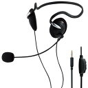 HS-NB03STBK ELECOM ブラック ヘッドホン ヘッドセット 無指向性 マイク付き 有線 4極 3.5mm 接続 両耳 ネックバンドタイプ