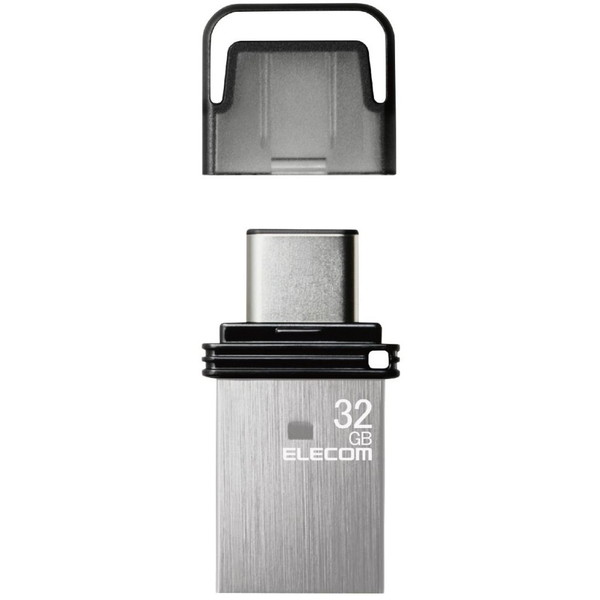 MF-CAU32032GSV ELECOM シルバー USBメモリ 32GB USB3.2(Gen1)/3.1(Gen1)/3.0/2.0 2in1 (Type-C / USB A) キャップ式