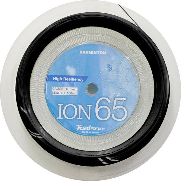 トアルソン バドミントン用 ガット イオン 65 100Mロール ブラック 0.65mm 8416514 TOALSON