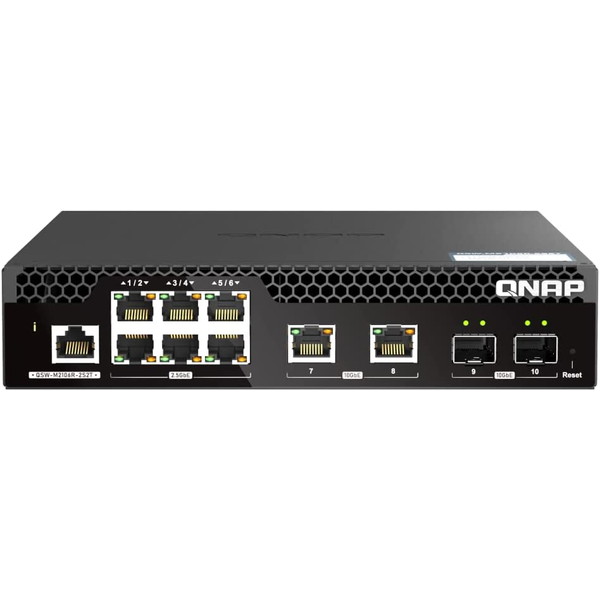 QSW-M2106R-2S2T [XCb`Onu (10|[g/10GbE SFP+E10GbE BASE-T (RJ45)E2.5GbE (RJ45))] QNAP