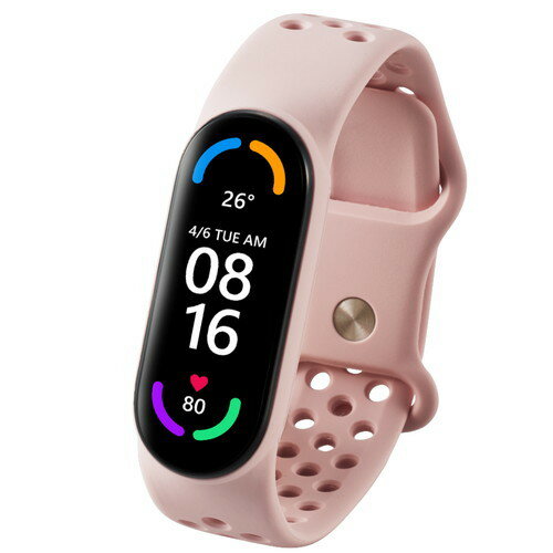 SW-XI221BDSCMPN ELECOM ピンク [Xiaomi Mi Smart Band 6 / 5 交換バンド ベルト Mサイズ 汗・水に強い..