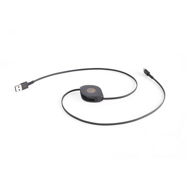 KL-125 カシムラ ブラック [USB充電&同期ケーブル 80cm 強靭タイプ リール Lightning]