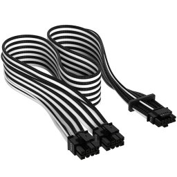 CP-8920333 Corsair Premium Individually Sleeved 12+4pin PCIe Gen 5 Type-4 600W 12VHPWR Cable Black&White [電源ケーブル]