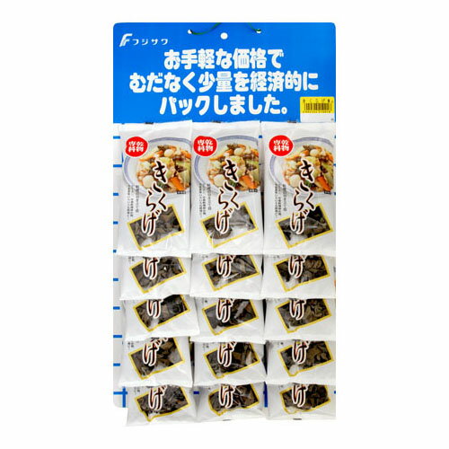 ご注文前にご確認ください※ 12時から14時の時間帯指定はできません。ご指定の場合は14時から16時にて手配いたします。商品説明★ 低カロリーで粗繊維、鉄分、カルシウムが豊富です。炒め物、スープ等にご利用頂けます。※メーカーの都合により、パッケージ・仕様・成分・生産国等は予告なく変更になる場合がございます。※上記理由でのご返品はお受けできませんので、事前お問合せなどご注意のほど宜しくお願いいたします。スペック* 総内容量：9g* 商品サイズ：20×90×170* 成分：きくらげ* 生産国：中華人民共和国* 単品JAN：4902524210018