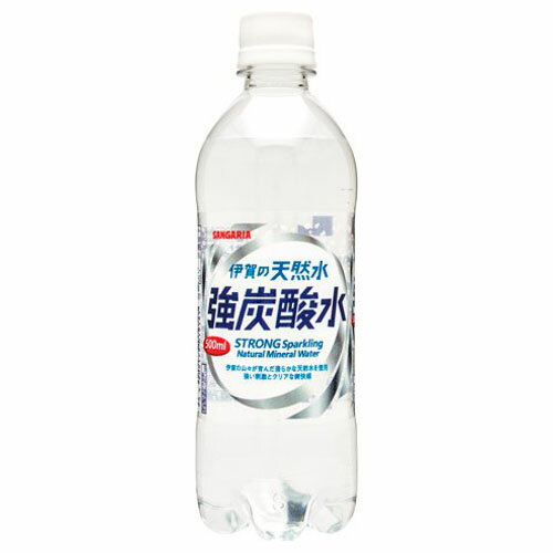 サンガリア 伊賀の天然水強炭酸水 ペットボトル 500ml ×24 メーカー直送