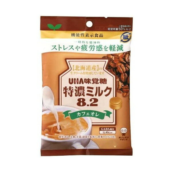 UHA味覚糖 味覚糖 機能性特濃ミルク8.2カフェオレ 93g ×6 メーカー直送