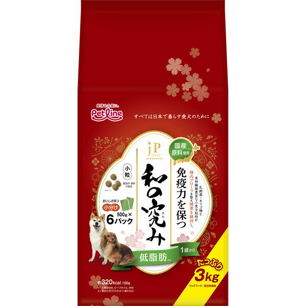 楽天総合通販PREMOA 楽天市場店JPスタイル和の究み 小粒 低脂肪 1歳から 3kg（500g×6） ペットライン