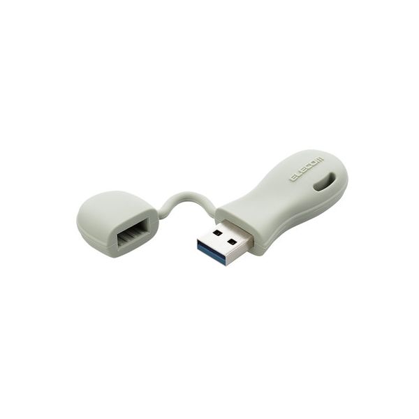 MF-JRU3032GGR グリーン ELECOM [USBメモリ 32GB USB A 一体型 キャップ式 ストラップホール付 シリコン素材 耐衝撃]