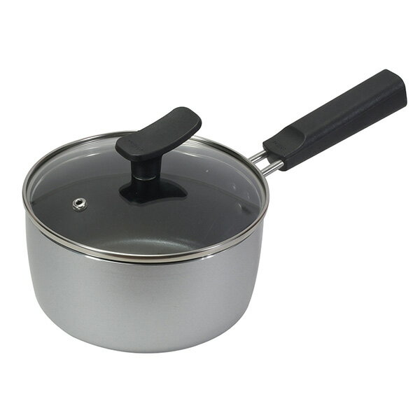 Ih Compatible - パール金属 チーノ ふっ素加工IH対応ガラス蓋付片手鍋16cm HB-6560