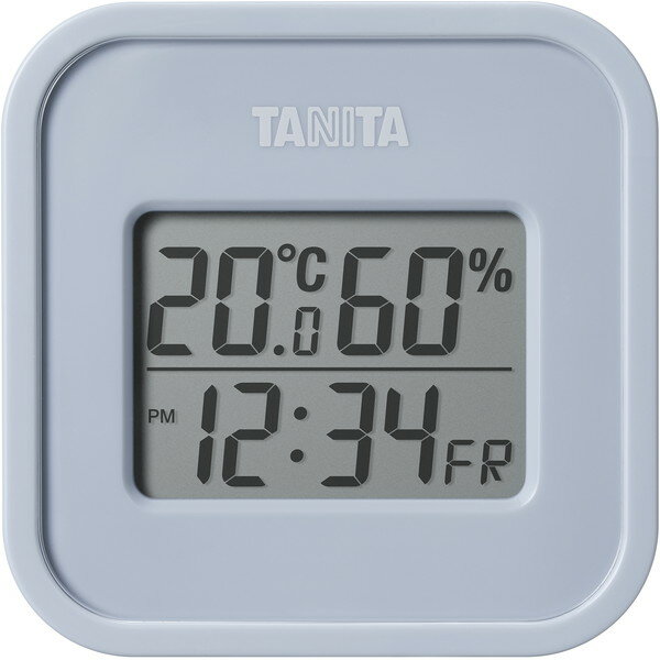 温湿度計 デジタル 電池式 タニタ TT-588-BL ブルーグレー TANITA 温度 湿度 時計 カレンダー メモリー機能 最高温湿度 最低温湿度 暑..