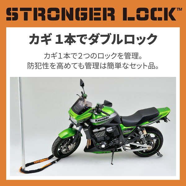D31253 ストロンガーロックセット チェーンロック2m+U字ロックH220mm デイトナ