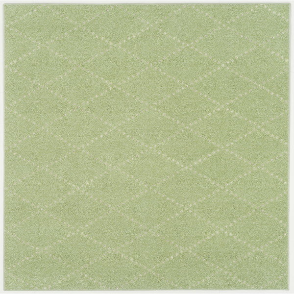 Character Pattern - スミノエ 13285750 185×185cm GN 洗える ラグ ポント 185×185cm グリーン メーカー直送
