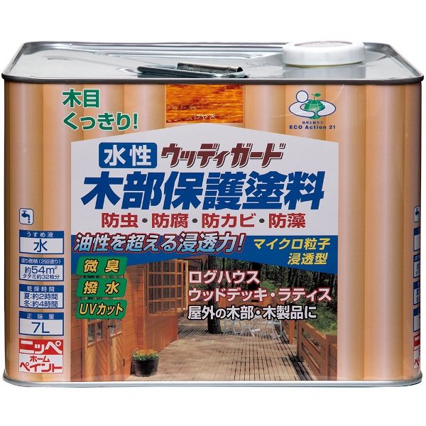 乐天商城 - 水性ウッディガード けやき 7L ニッペ