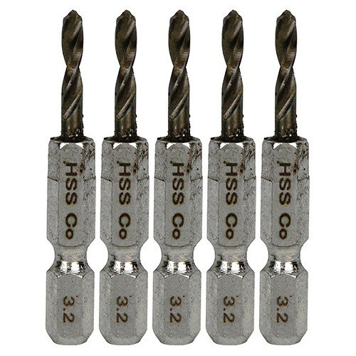 Drills - 六角軸Coステンドリル 極短 3.2mm 5pcs SK11