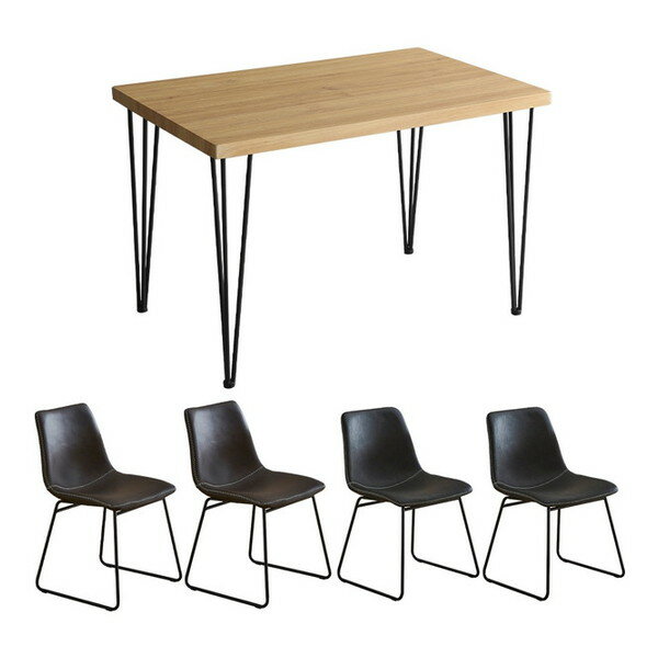 商品説明★ チェアは座面・背もたれが曲線となっているので身体を包み込みフィットします。スチール脚は身体を面で支える台形デザインを採用。ブラックスチールがテーブルの脚ともよく合い、相性抜群です!★ テーブルの天板には、水や汚れに強いPVCを使...