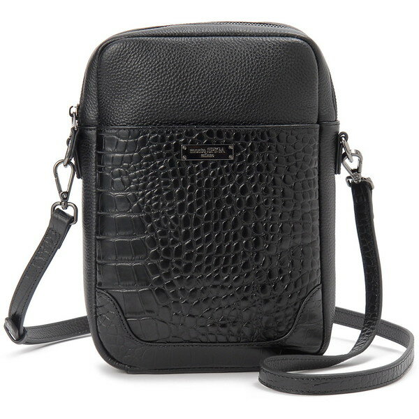 【エントリーでP5倍!20日20:00-27日1:59】 モンテスピガ クロコ型押し牛革ショルダーバッグ MOSMTP019MBK monte SPIGA