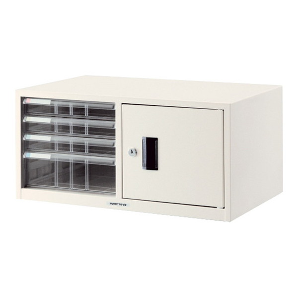 楽天総合通販PREMOA 楽天市場店AL-T44 アバンテV2レターケース A4 4段 扉付 シロ Nakabayashi