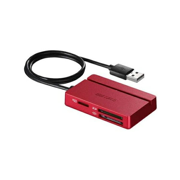 USB2．0 マルチカードリーダー／ライター レッド BSCR100U2RD