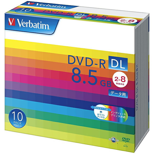 DHR85HP10V1 Verbatim バーベイタムデータ用メディア [DVD-R DL 8.5GB PCデータ用 8倍速対応 10枚スリムケース入り ワイド印刷可能]