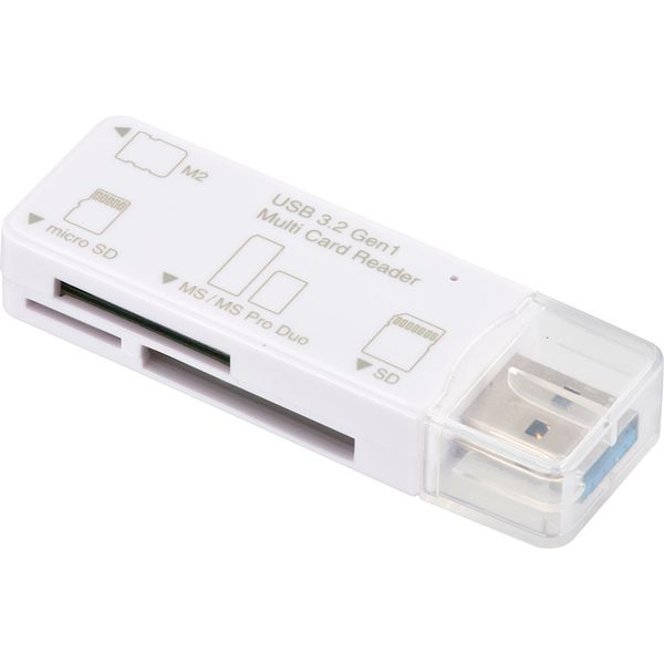 オーム電機 PC-SCRWU303-W [マルチカードリーダー 49メディア対応 USB3.2Gen1 ホワイト]