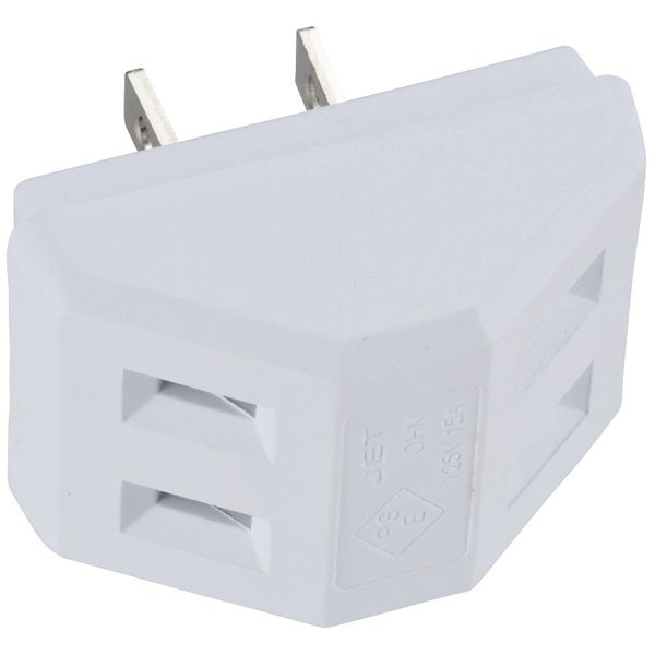 オーム電機 HS-TM2SA1-W [三角2口タップ 白]