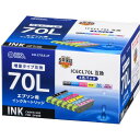 オーム電機 INK-E70LB-6P [エプソン互換 IC6CL70L 染料6色]