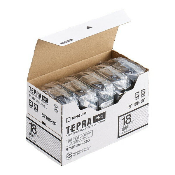 Cartridges - ST18K-5P テプラPROテープエコパック 透明ラベル5個入 KING JIM