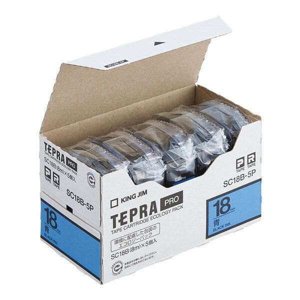 King Jim （Tepra） - SC18B-5P テプラPROテープエコノパック 5個入 18mm青 KING JIM