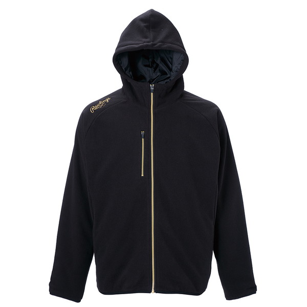 ローリングス 野球 長袖ジャケット フーデットフリースジャケット ブラック AOS13S11-B-L B Rawlings