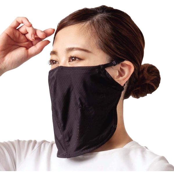 ご注文前にご確認ください※ 商品パッケージや仕様につきまして、予告なく変更されることがございます。商品説明★ 顔から首元までしっかりケア。一枚でフェイスカバーとマスクの2WAY仕様。風通しが良く、一日中の野外活動が快適に。真夏は保冷剤を入れて、暑さ対策にも。★ 深部体温を下げて真夏の暑さ、夏バテ対策に体の中を循環する血液を冷やしてあげることで体温を下げることができます。ポイントは脈拍がとれて皮膚の薄いところ。★ フェイスラインに沿ったポケットだから保冷剤を入れても響きにくい。★ ボタンを留めるとドレープ調マスクに。★ 耳紐はアジャスター付きで調整可能。★ 全面冷却メッシュ素材で伸縮性、通気性抜群。クールな素材で素肌を守ります。★ 保冷剤ポケットに保冷剤を入れてリアルにクール。★ 日中の紫外線、山やアウトドアなど長時間の紫外線から肌を守ります。★ UVカット率98%★ UPF50+★ 保冷剤付きスペック* 商品サイズ/重量(約): 縦19・横30(cm)/18g* 材質: ナイロン85%、ポリウレタン15%原産国中国製