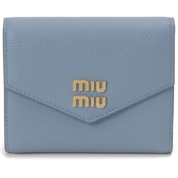【3/5限定！エントリー＆抽選で最大100%Pバック】MIU MIU ミュウミュウ 三つ折り財布 財布 レディース アストラーレ ライトブルー 青 5MH040 2DT7 F0637 BI FOLD WALLET ASTRALE シンプル コンパクト 誕生日 新生活 プレゼント 贈り物 ギフト 【並行輸入品】のサムネイル