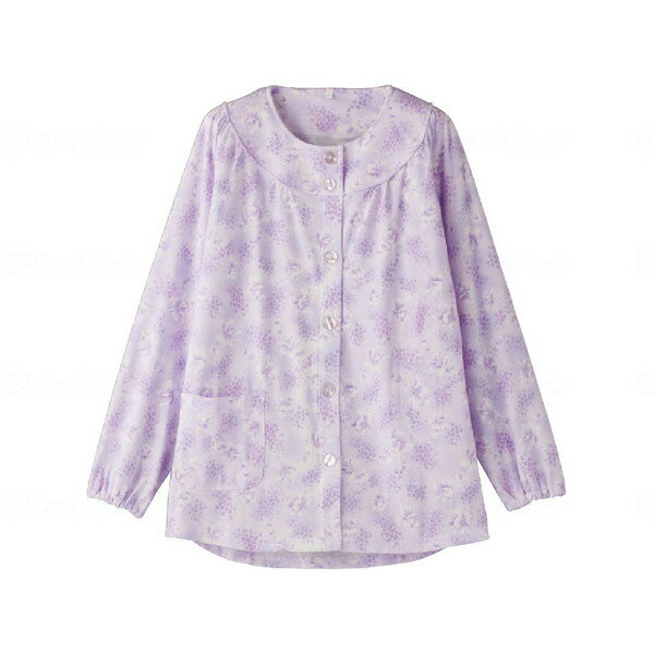 やさしさパジャマ上衣 大きめボタン パープル LL ケアファッション 39921-13 メーカー直送