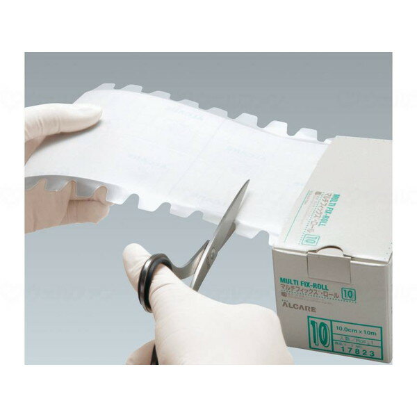 商品説明★ 手間の多いフィルム貼付の作業を確実にスピーディーにします。★ 看護にはゆとりの時間を、患者さんには快適はQOLをお届けします。★ カットから3ステップで、フィルムをシワなく簡単貼付。★ グローブを装着したまま操作可能★ エッジアップ機能新しく開発された支持フィルムのエッジアップ機能は、サイドタブを軽くもち上げ、支持フィルムを格段に除去しやすくしています。★ 柔軟な支持フィルムにより、シワや隙間のないきれいな貼付が可能な「マルチフィックス・ロール」。ロールタイプの経済性を発揮しながら、被覆材の保護やさまざまな部位の固定に活用できます。1.防水防水性のあるポリウレタンフィルムが外部からの水分の浸入を防ぎます。2.固定(補強)フィルムが薄く低刺激性なので、皮膚保護剤やリモイスパッドなどの機能を損なわず周囲の固定ができます。3.保護被覆材などの全体を覆うことができ、外部からの汚れを防ぎます。★ Renewal Point(1)水蒸気透過性が向上 フィルムの薄さ、伸びやすさを向上・不感蒸泄を妨げない・違和感なく、皮膚に追従★ Renewal Point(2)簡便で衛生的な操作支持フィルムは1枚構造で、かつサイドタブのエッジアップ機能で、フィルムから剥がしやすく、手袋をつけた状態で簡便な操作が可能です。スペック* サイズ:幅5.0cm×実長10m