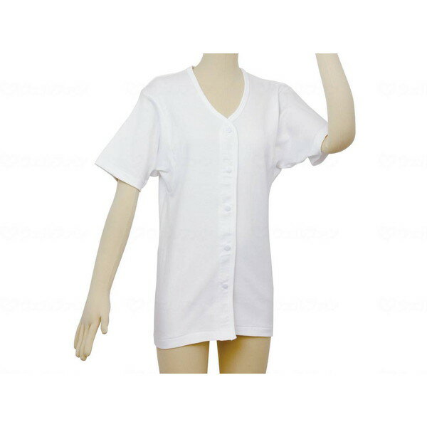 【エントリーでP5倍!20日20:00-27日1:59】 テイコブ らくホック肌着 半袖 婦人用 ホワイト L 幸和製作..