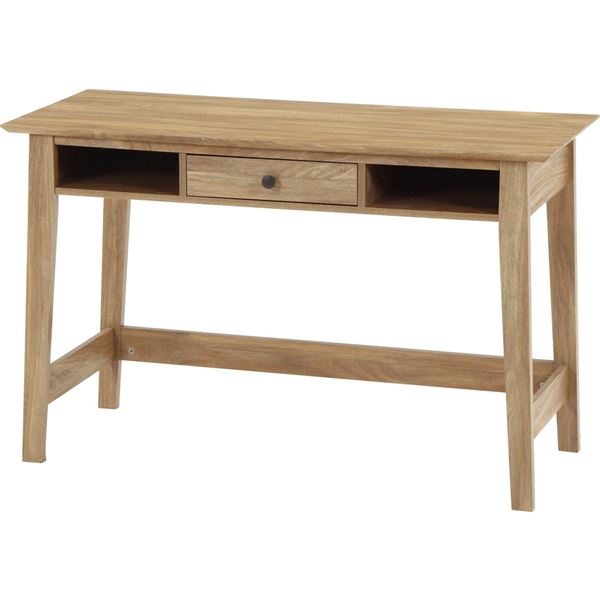 商品説明★ まるで天然木を使用したかのような、木目が美しいオークのプリントが施されたデザイン★ 幅120×奥行51cmの天板は、パソコンとノートを広げてもゆったり使えるサイズです★ 内寸幅31×奥行45.8cmの引き出しには、文房具などの小...