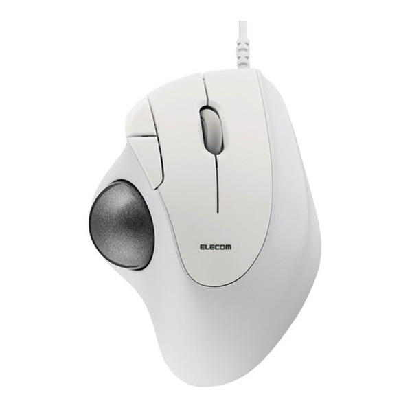 M-IT11URWH ELECOM ホワイト [トラックボール マウス (有線 5ボタン ベアリングユニット エルゴノミクス IST)]