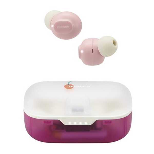 【エントリーでP5倍!20日20:00-27日1:59】 LBT-TWS16CSPN ELECOM イチゴ [ワイヤレスイヤホン (Bluetooth 5.3 低遅延 タッチセンサー 超小型 AAC対応 密閉型 Type‐C充電)]