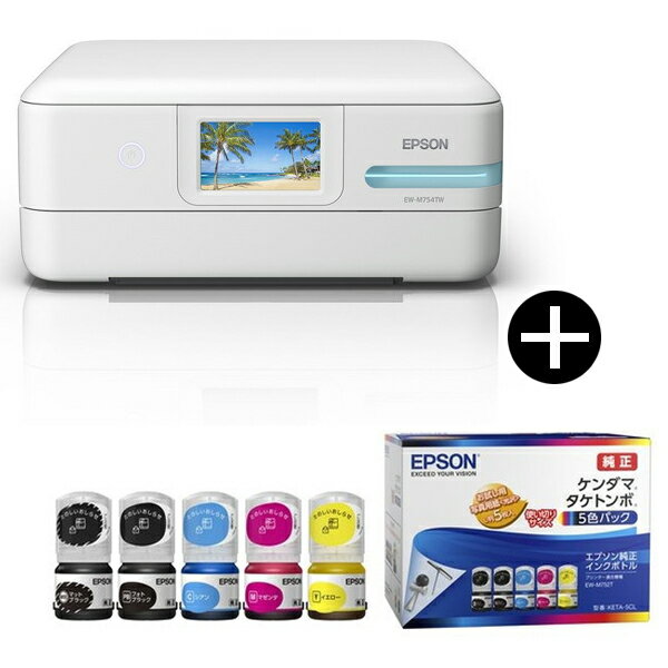 EPSON EW-M754TW ۥ磻 A4顼󥯥åʣ絡 (ԡ/) + 󥯥å