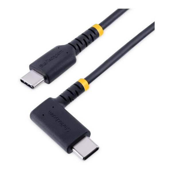 R2CCR-2M-USB-CABLE StarTech [USBケーブル (USB-C-USB-C/2m/USB 2.0/L型 右向き/USB PD 対応/急速充電 & データ転送/高耐久 アラミド繊維補強/Type-C 充電&同期コード/タイプC L字 コネクター)]